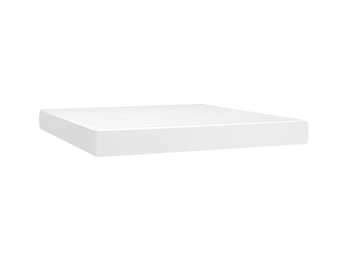 Sommier à lattes de lit avec matelas Blanc 160x200 Similicuir