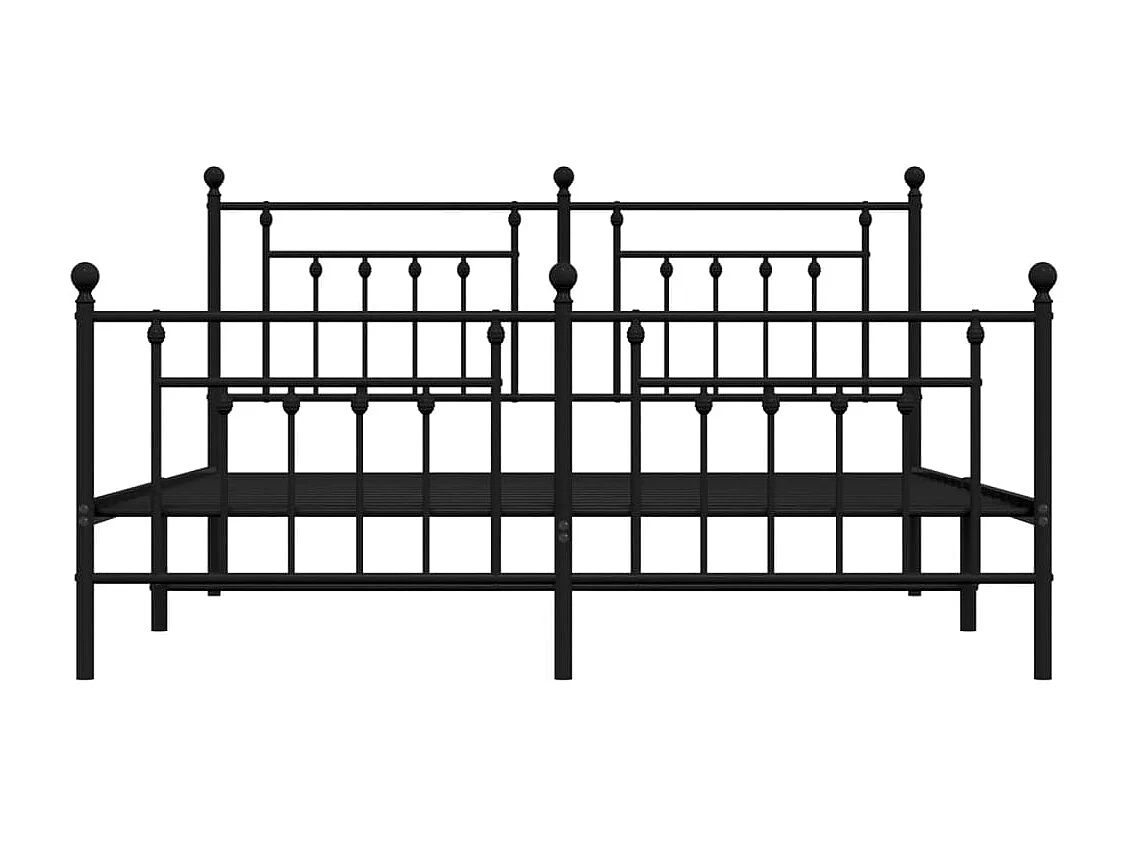 vidaXL Estructura de cama cabecero y estribo metal negro 160x200 cm