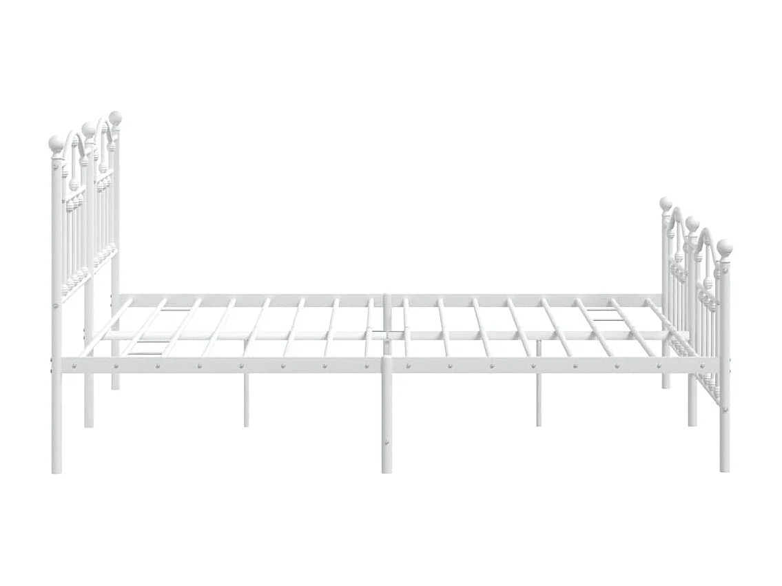 Cadre de lit métal avec tête de lit-pied de lit blanc 183x213