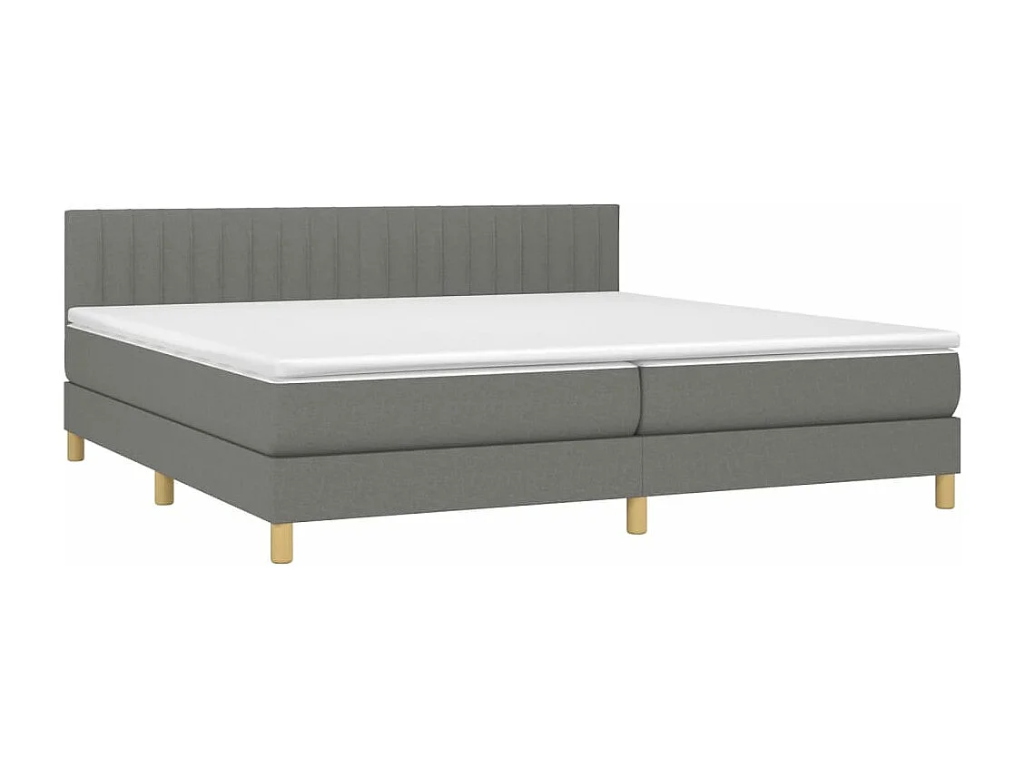 Sommier à lattes de lit et matelas et LED Gris foncé 200x200