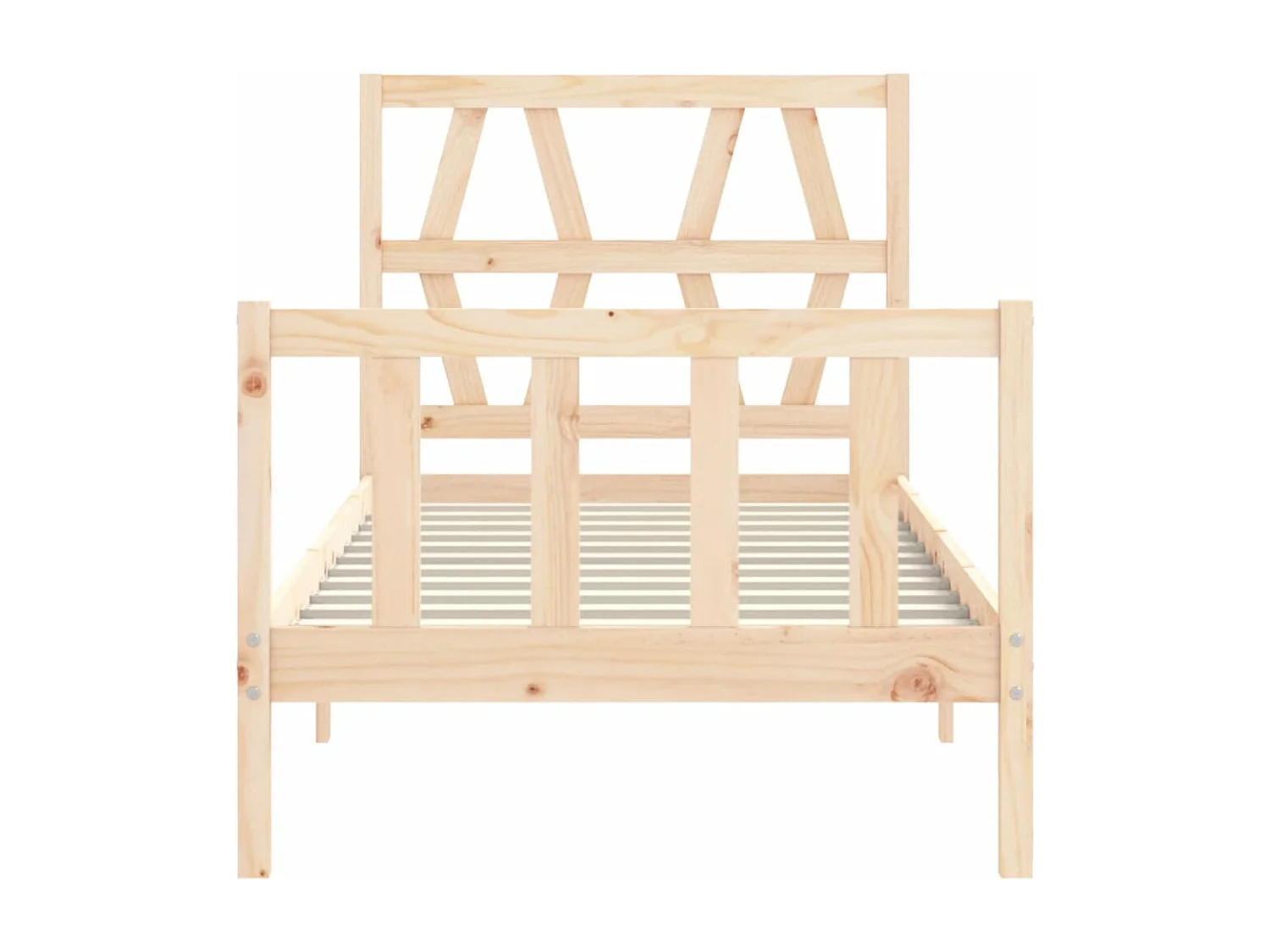 Cadre de lit avec tête de lit petit simple bois massif