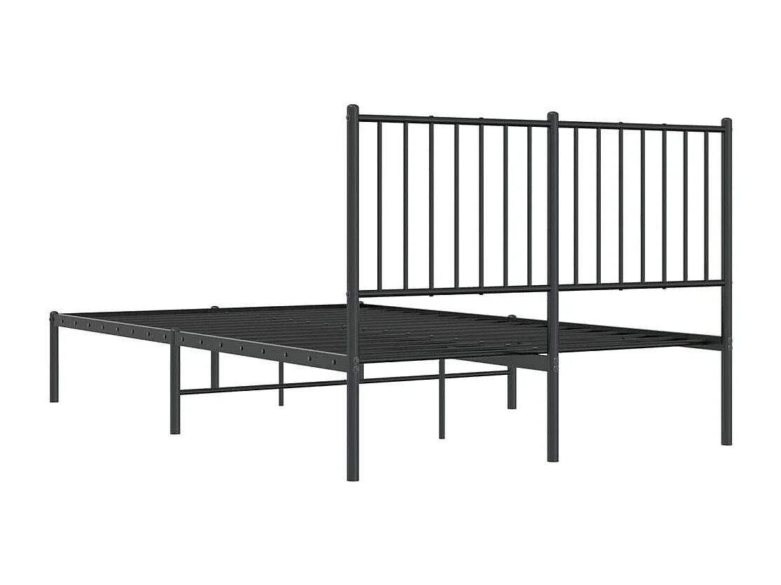 Cadre de lit métal avec tête de lit noir 120x190