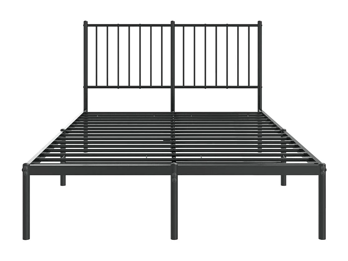 Cadre de lit métal avec tête de lit noir 120x190