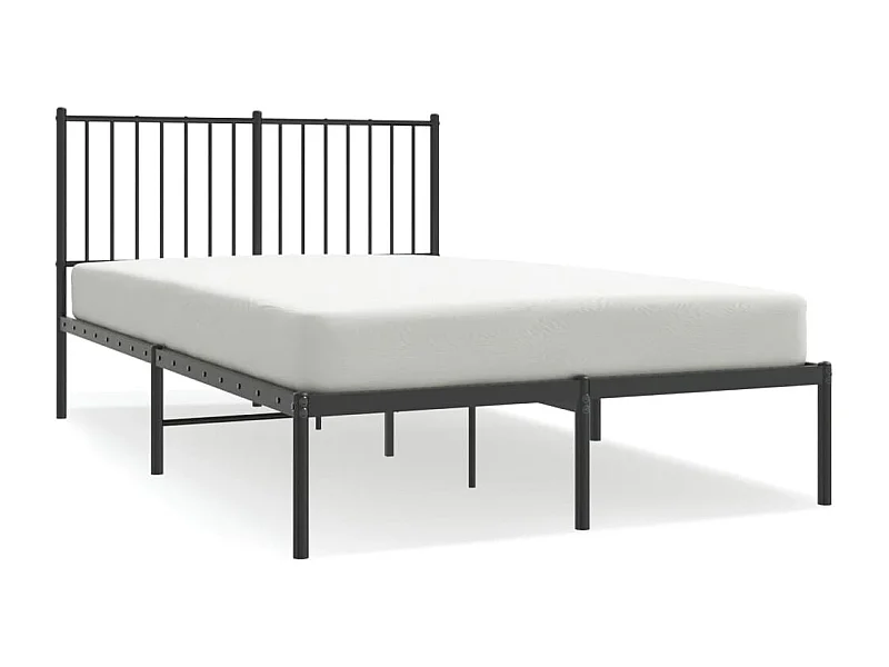 Cadre de lit métal avec tête de lit noir 120x190