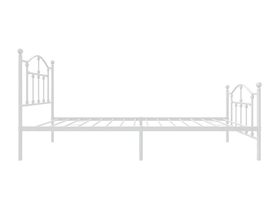 Cadre de lit métal avec tête de lit-pied de lit blanc 90x200