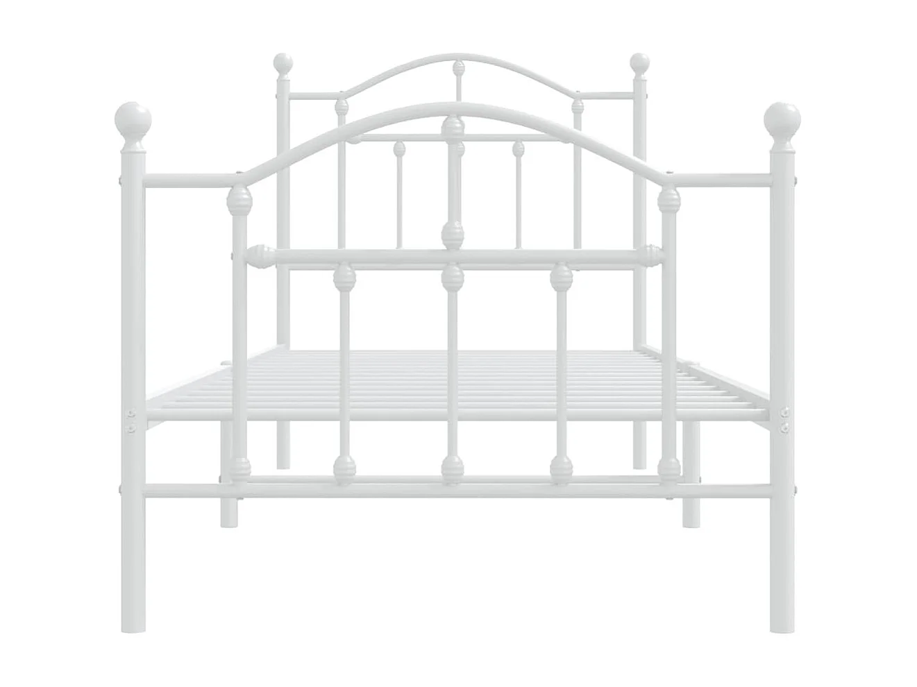 Cadre de lit métal avec tête de lit-pied de lit blanc 90x200