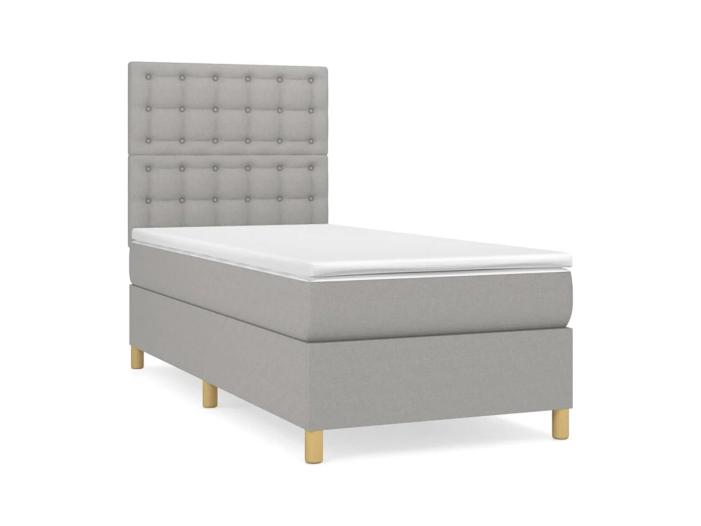 Lit à sommier tapissier avec matelas Gris clair 80x200 Tissu 8