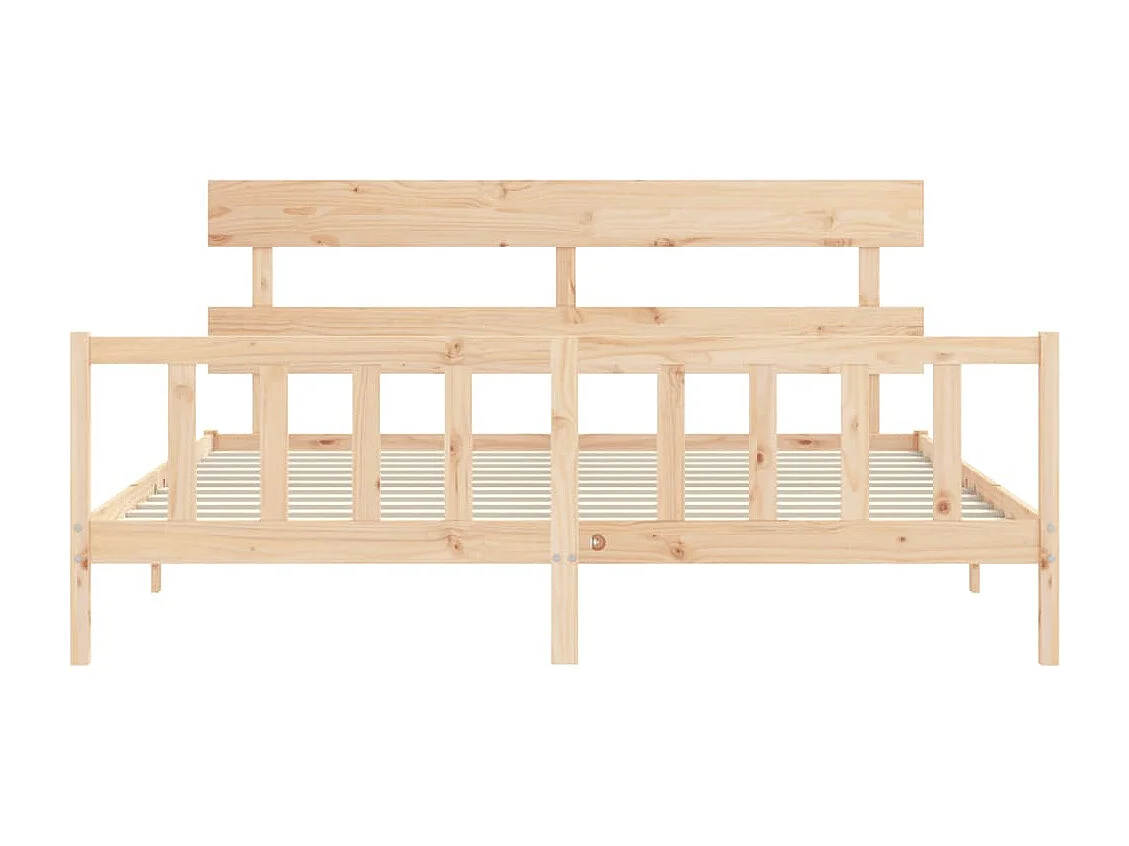 Cadre de lit avec tête de lit 200x200 bois massif