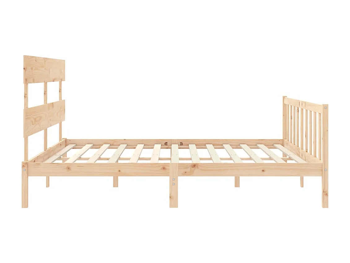 Cadre de lit avec tête de lit 200x200 bois massif