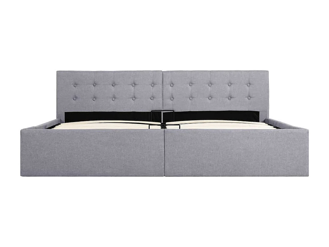 Lit à stockage hydraulique Gris clair Tissu 180x200