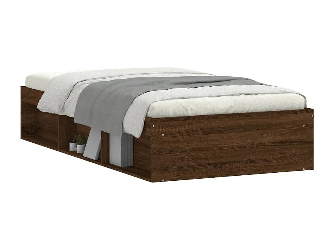 Cadre de lit chêne marron 90x200