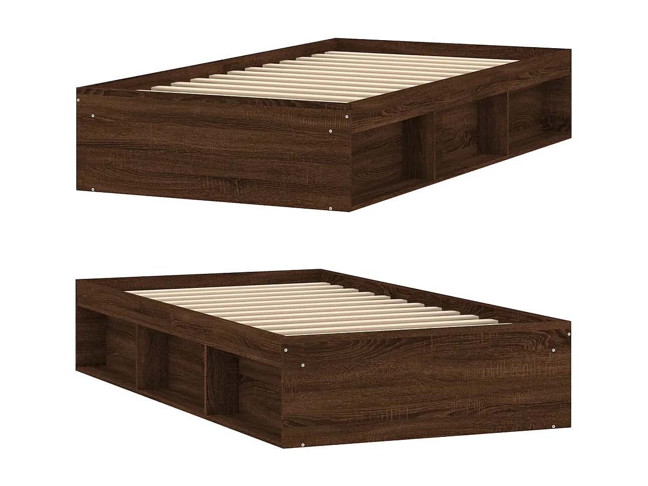 Cadre de lit chêne marron 90x200