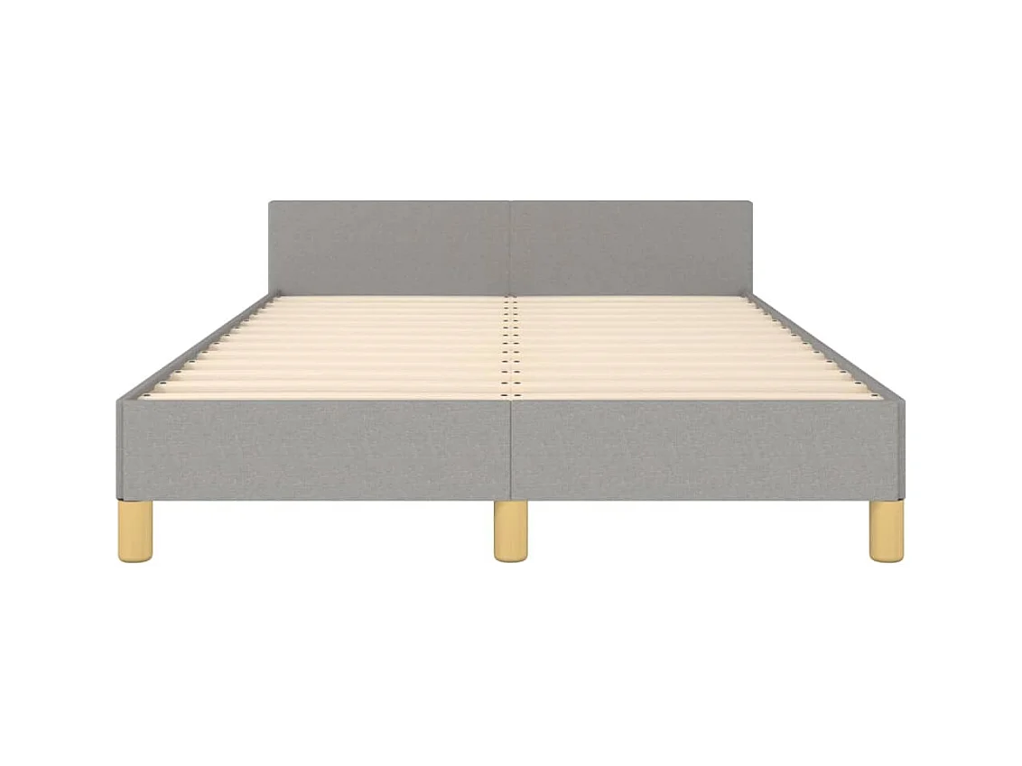 Cadre de lit avec tête de lit gris clair 120x190 tissu