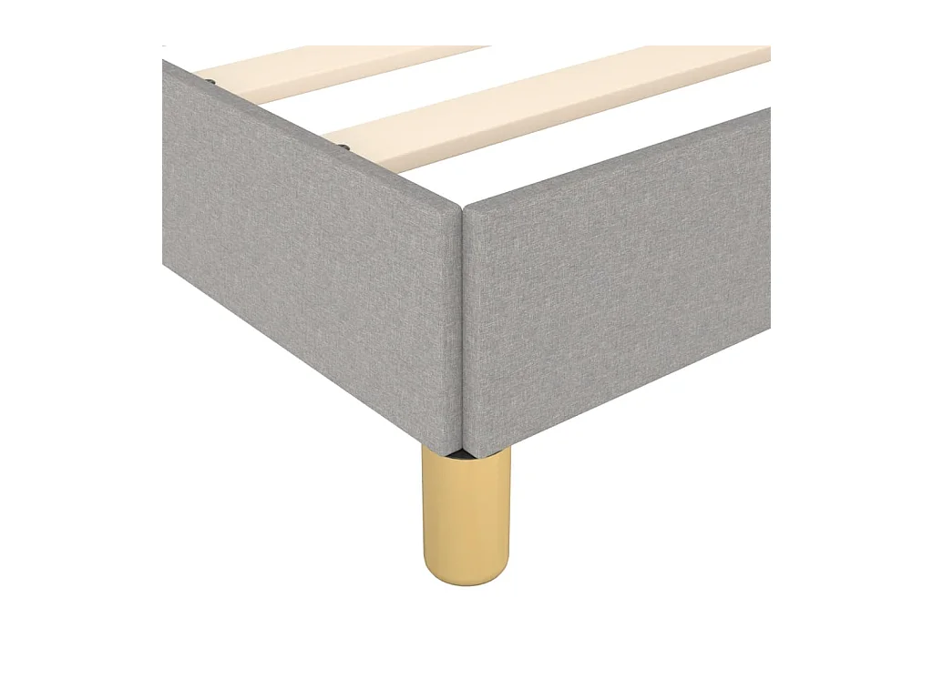 Cadre de lit avec tête de lit gris clair 120x190 tissu