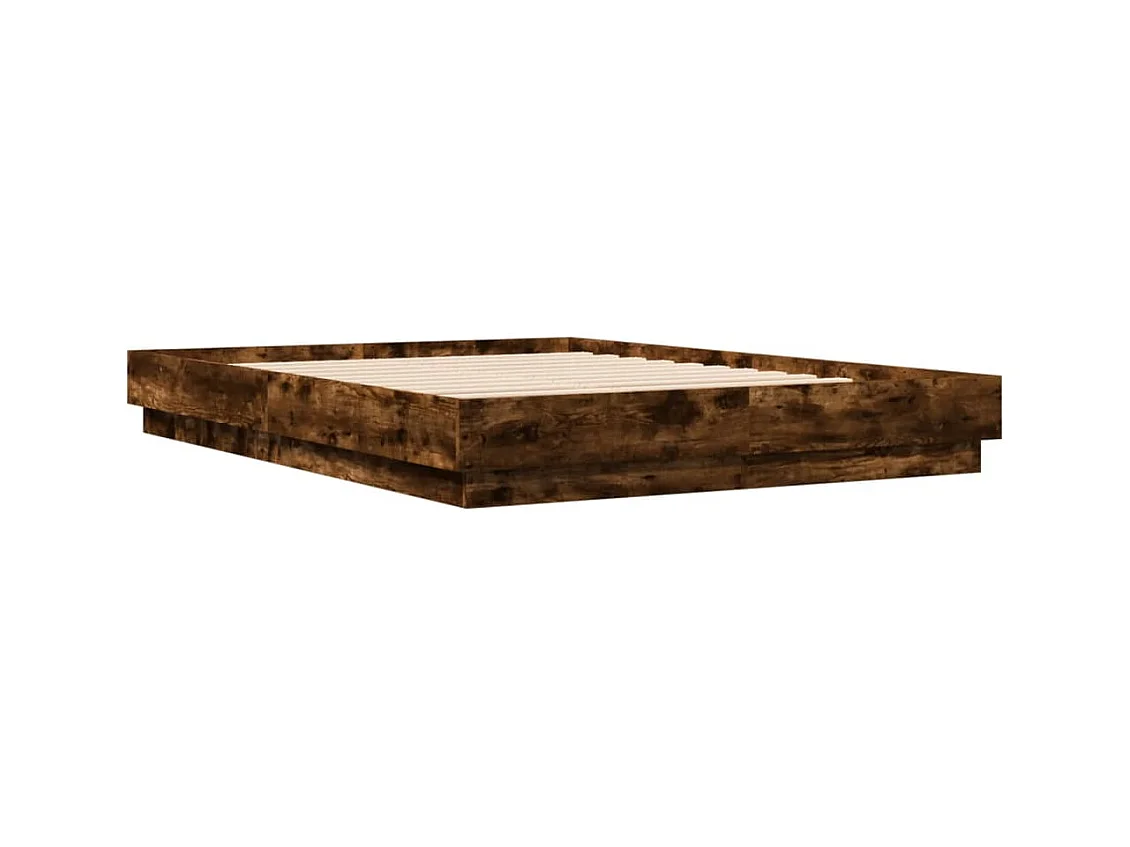 Cadre de lit chêne fumé 120x200 bois d'ingénierie