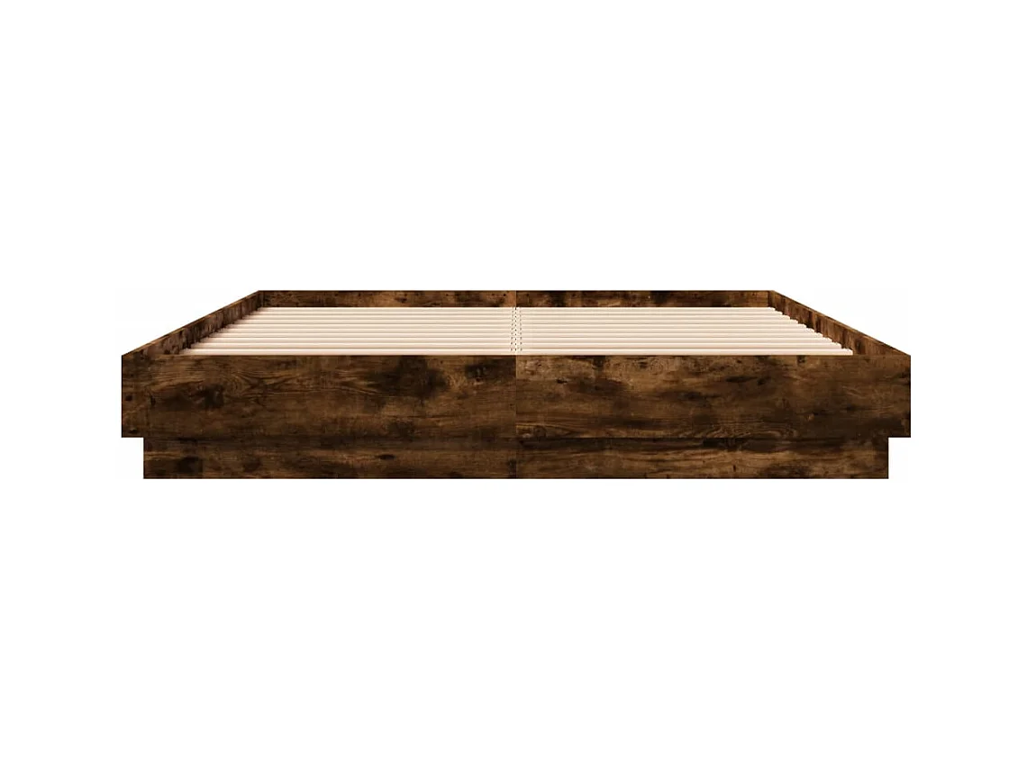 Cadre de lit chêne fumé 120x200 bois d'ingénierie