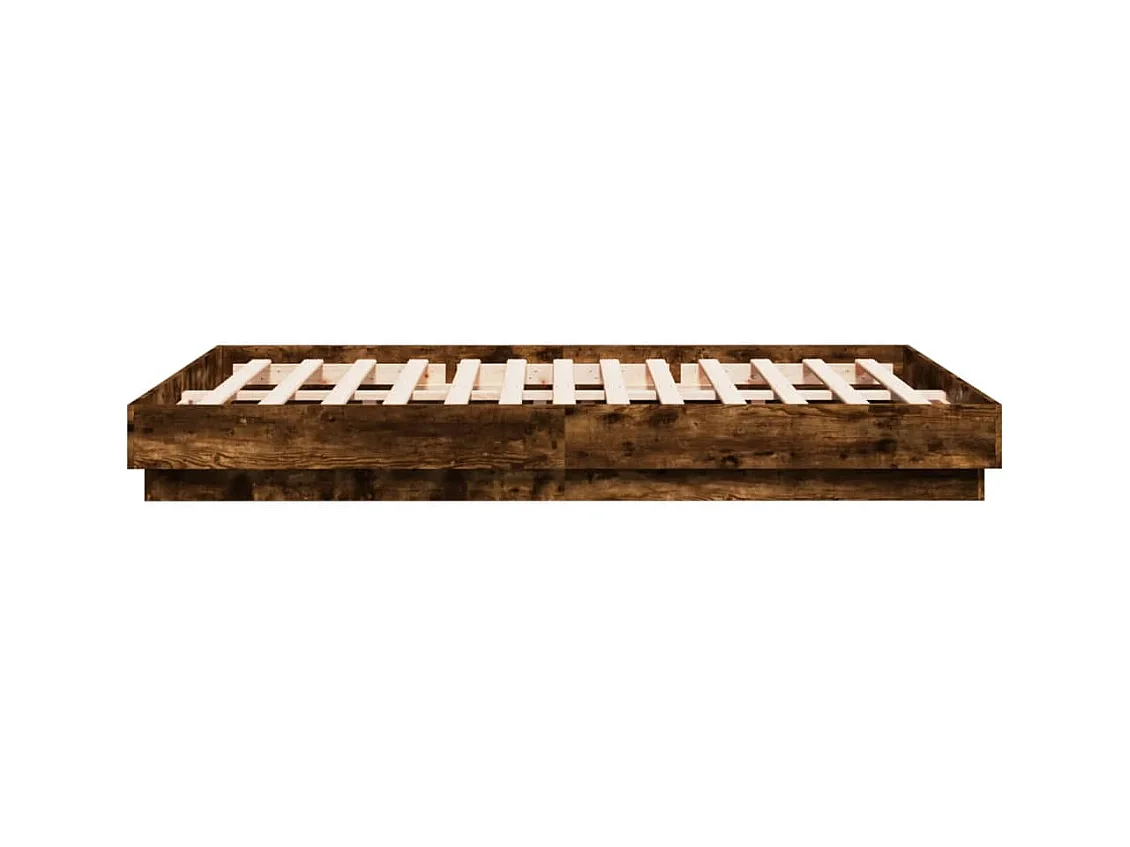 Cadre de lit chêne fumé 120x200 bois d'ingénierie
