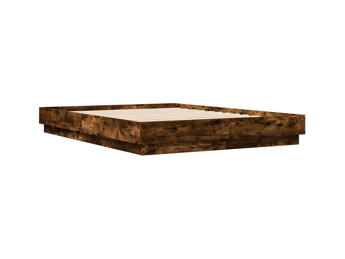Cadre de lit chêne fumé 120x200 bois d'ingénierie