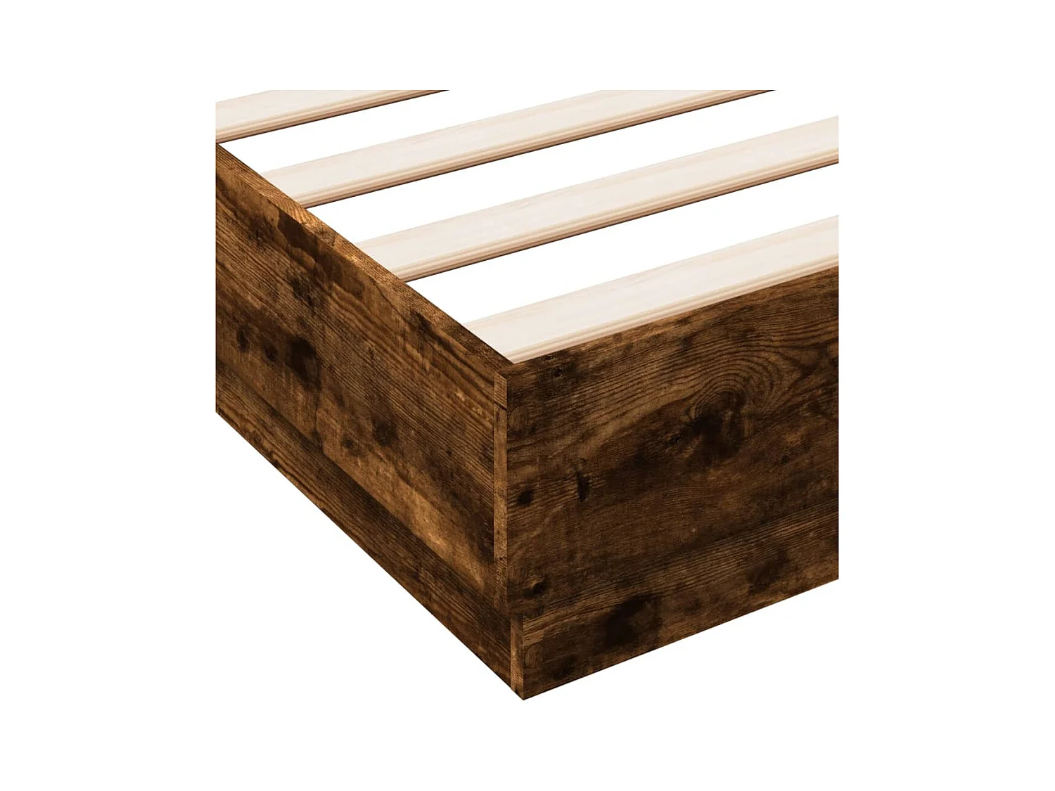 Cadre de lit chêne fumé 120x200 bois d'ingénierie