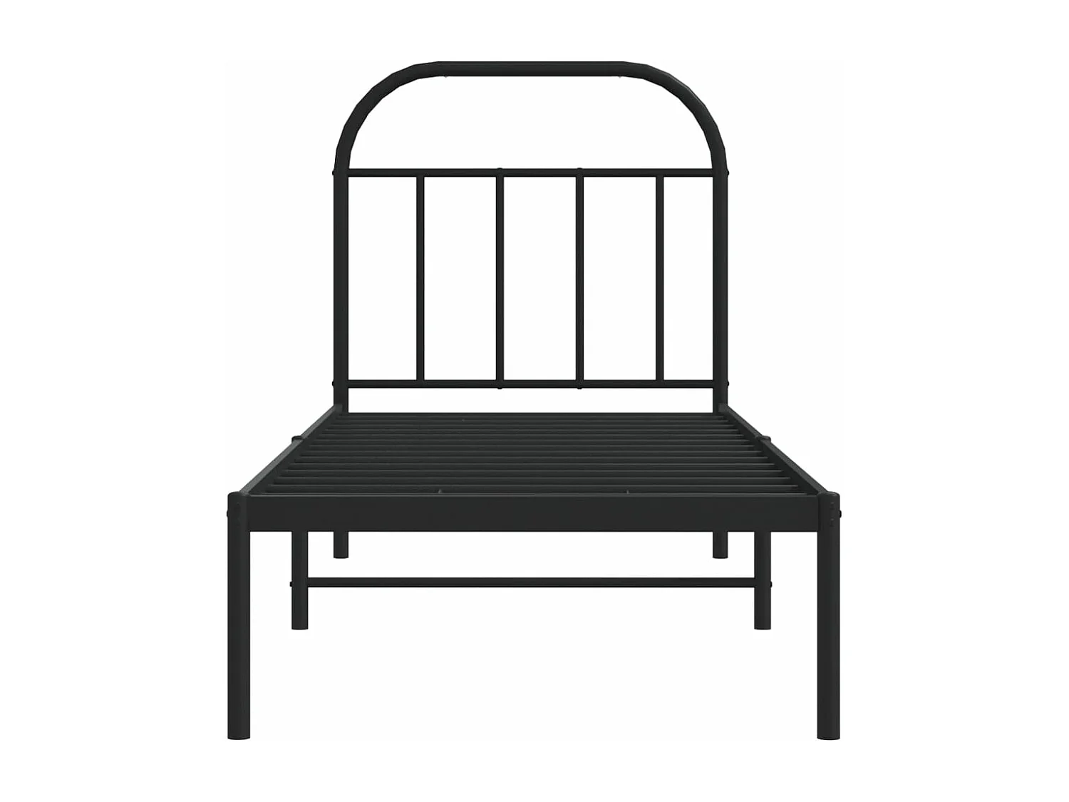 Cadre de lit métal avec tête de lit noir 75x190
