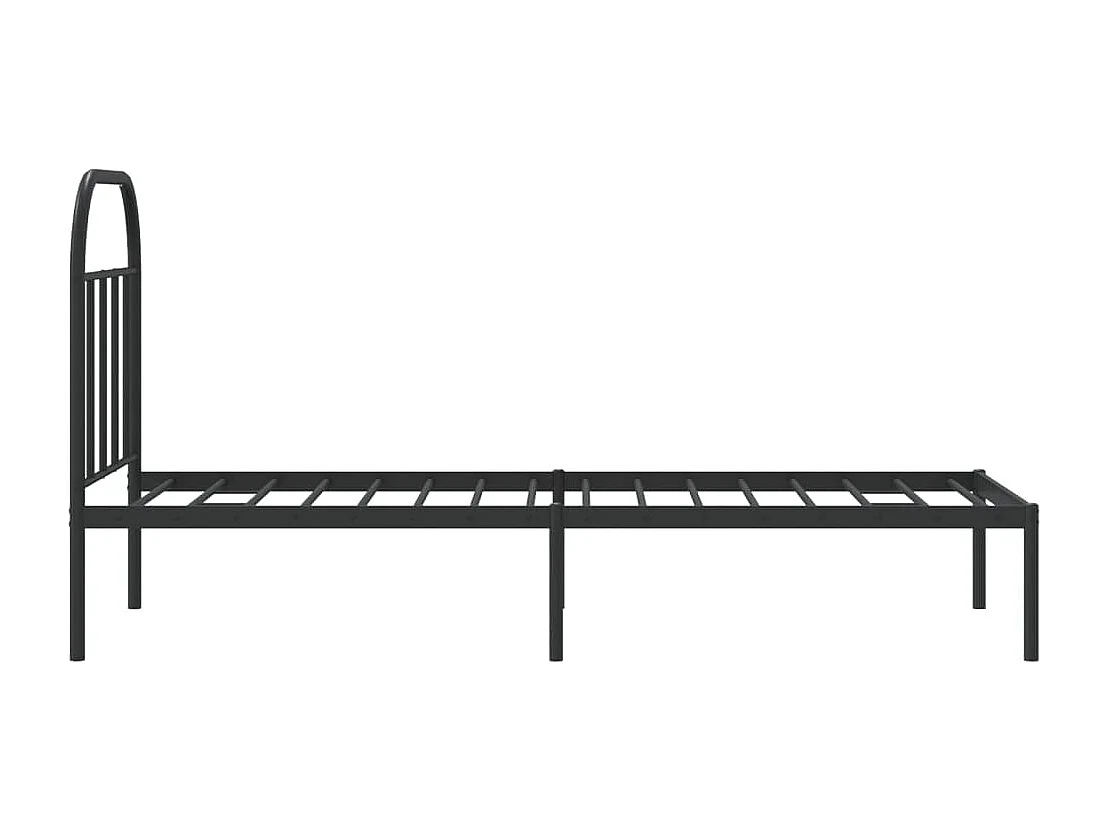 Cadre de lit métal avec tête de lit noir 75x190