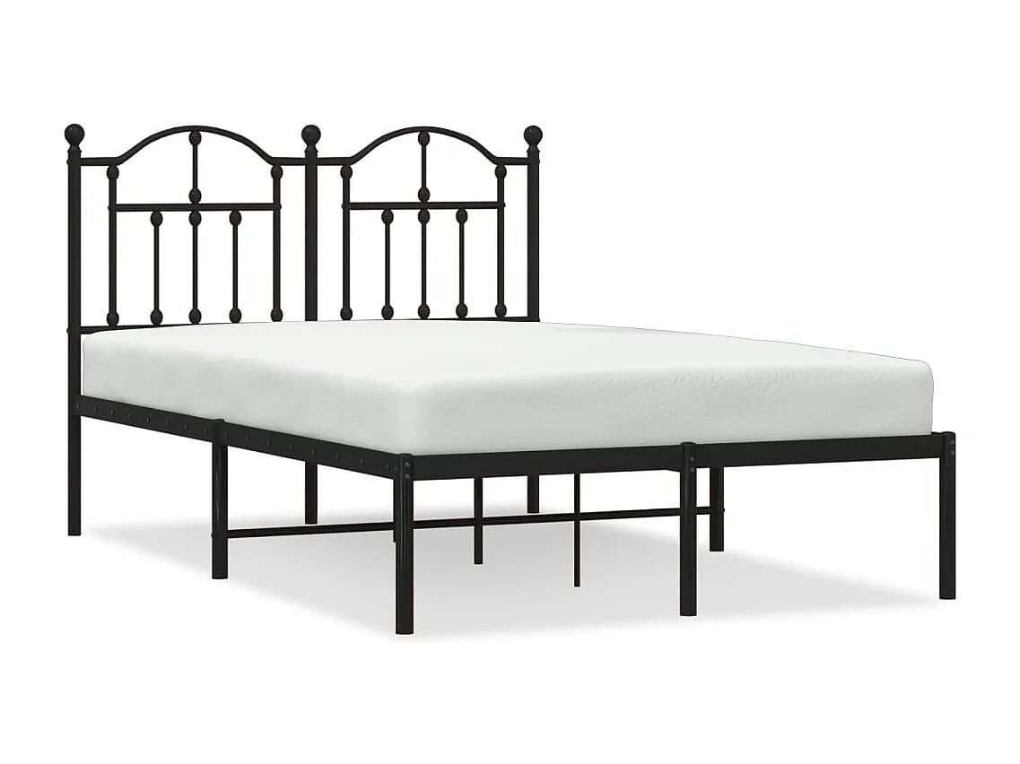 vidaXL Estructura de cama con cabecero metal negro 120x190 cm