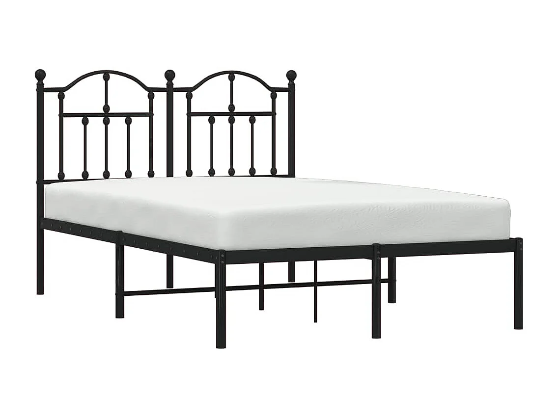 vidaXL Estructura de cama con cabecero metal negro 120x190 cm
