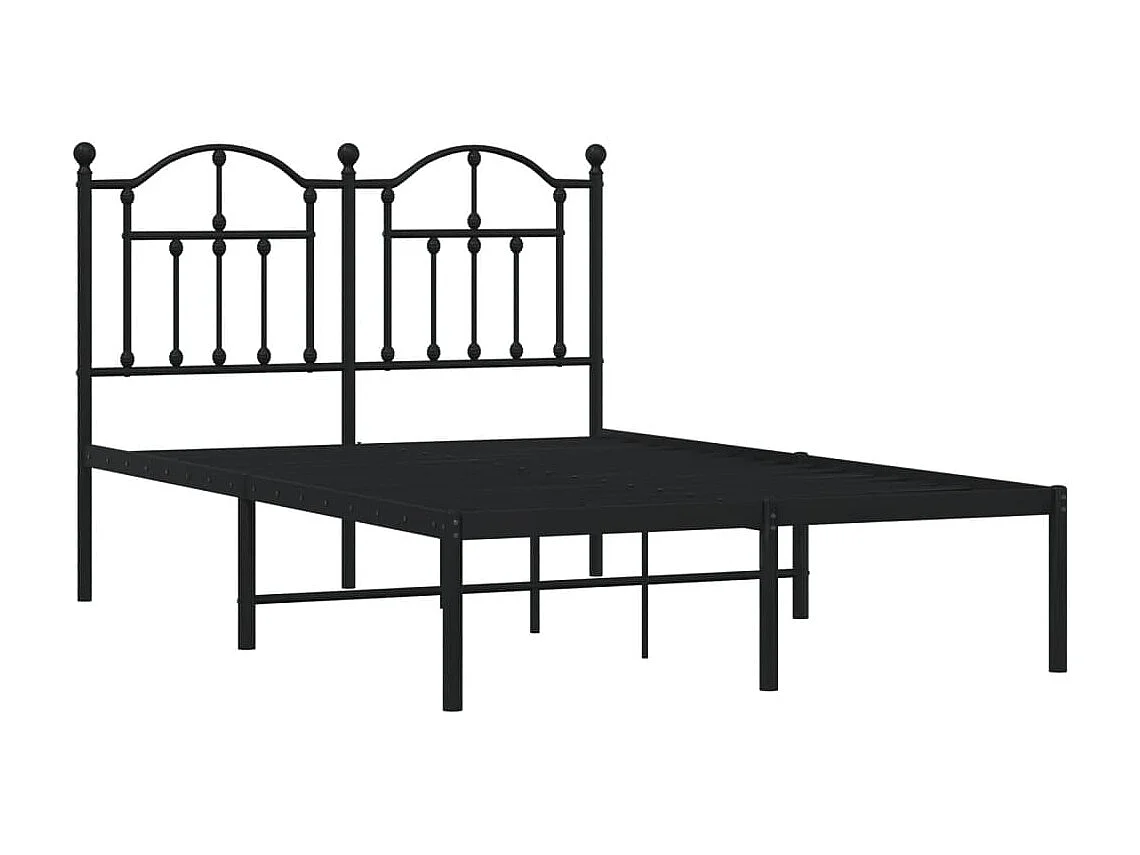 vidaXL Estructura de cama con cabecero metal negro 120x190 cm