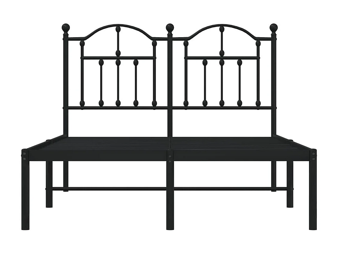 vidaXL Estructura de cama con cabecero metal negro 120x190 cm