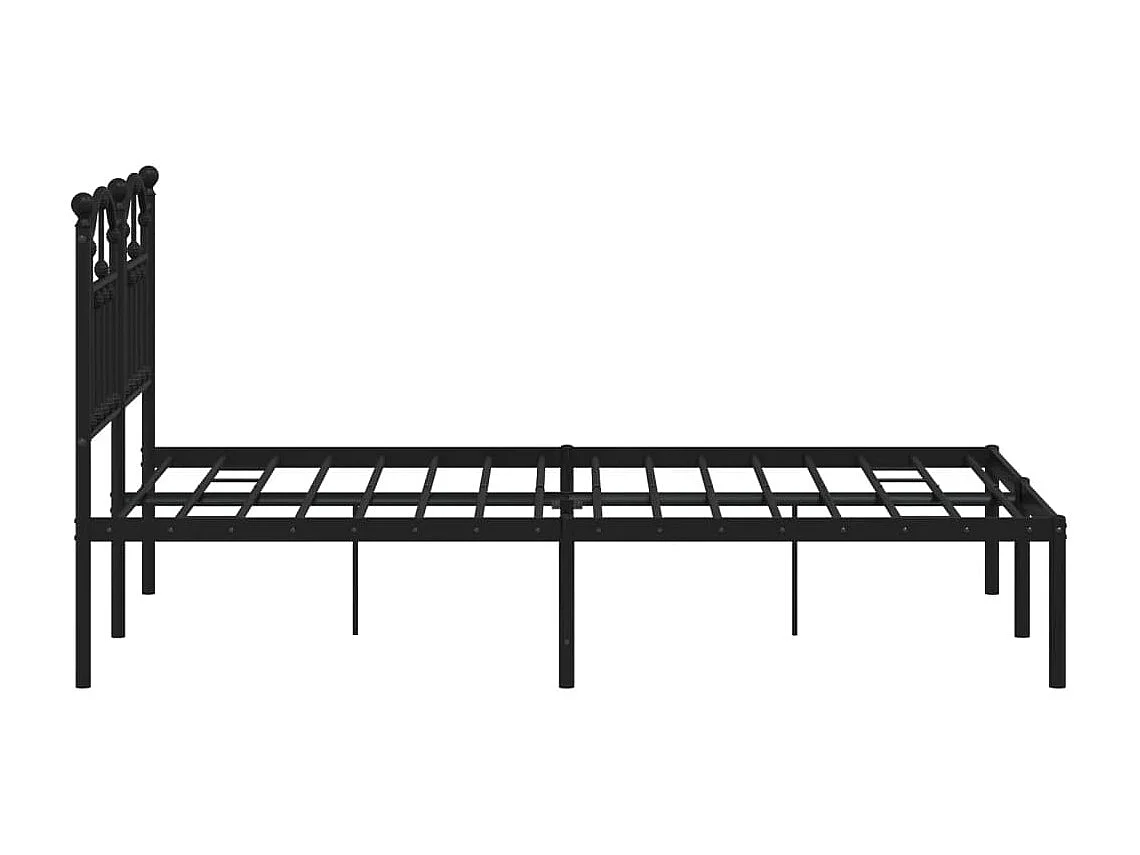 vidaXL Estructura de cama con cabecero metal negro 120x190 cm