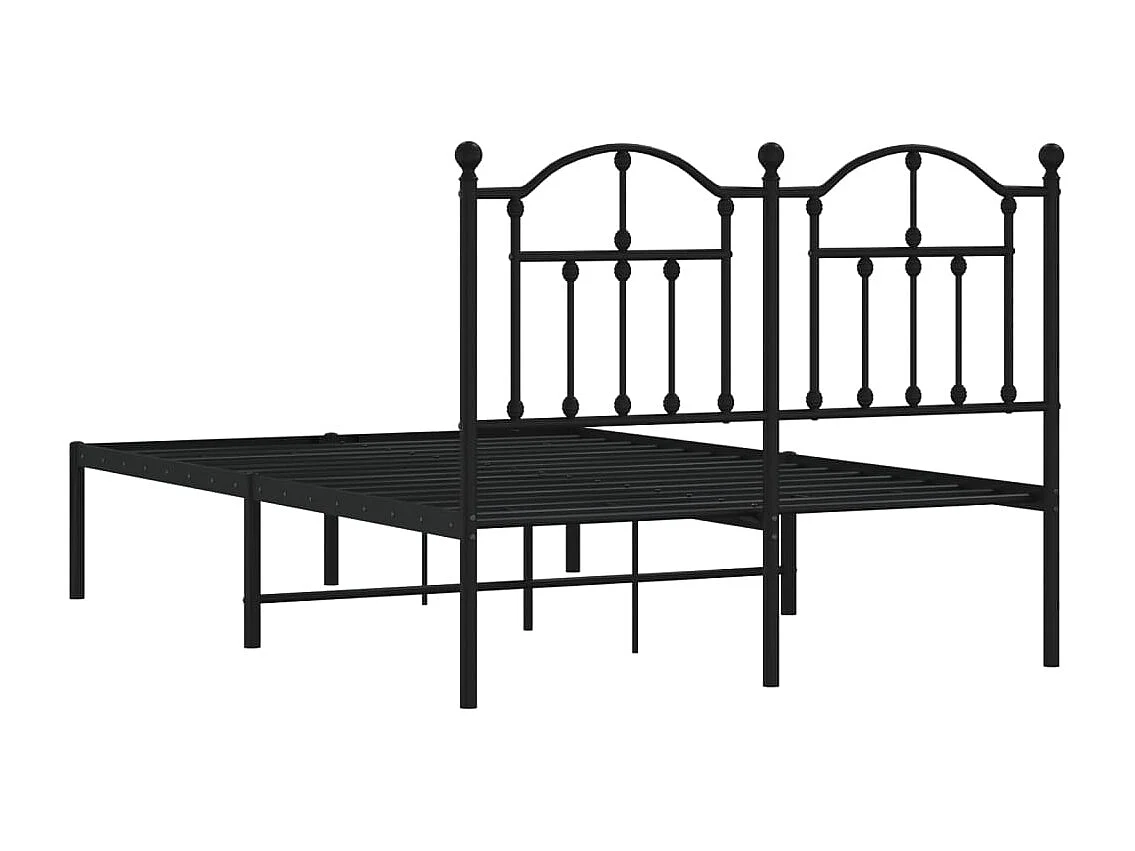 vidaXL Estructura de cama con cabecero metal negro 120x190 cm