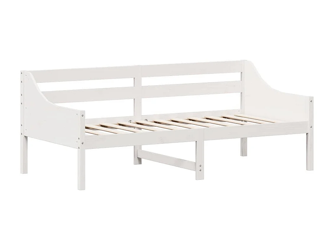 Lit de jour Blanc 90x190 Bois de pin massif