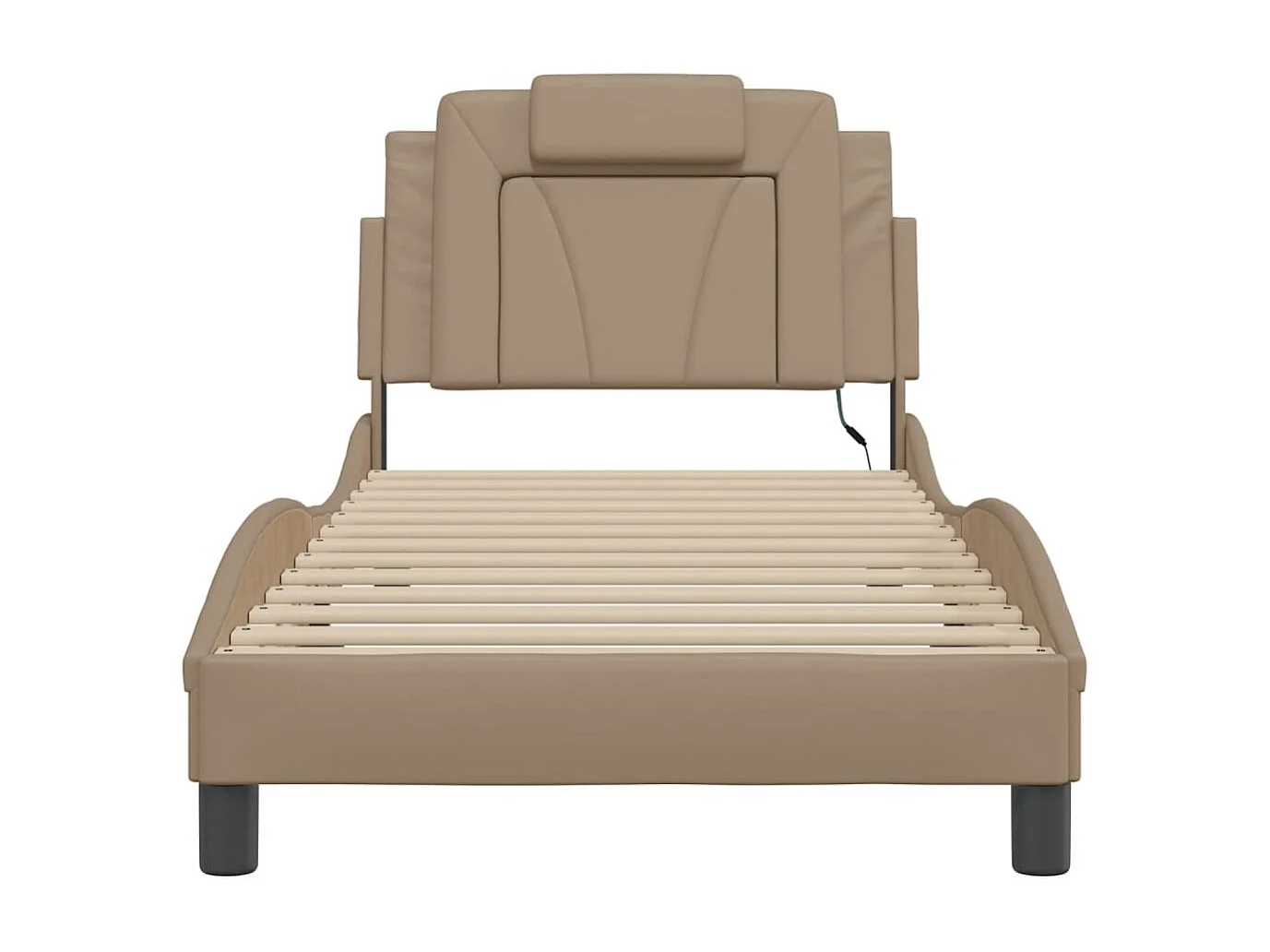 Cadre de lit avec lumières LED cappuccino 80x200 similicuir