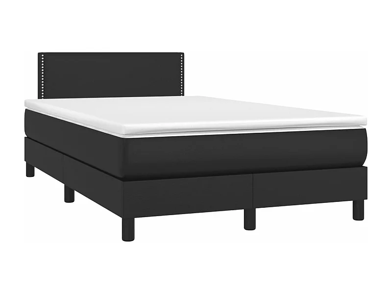 Sommier à lattes de lit matelas LED noir 120x190 similicuir