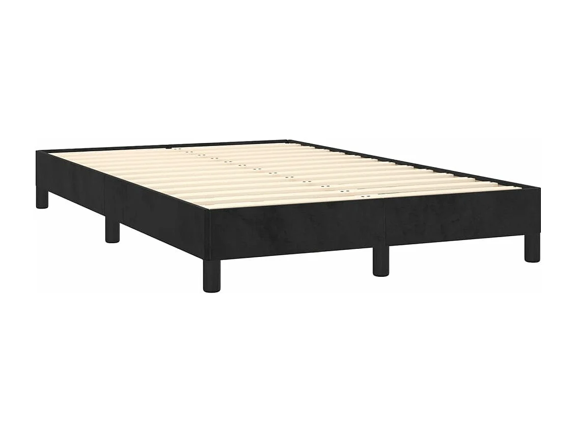 Sommier à lattes de lit et matelas LED noir 120x190 velours