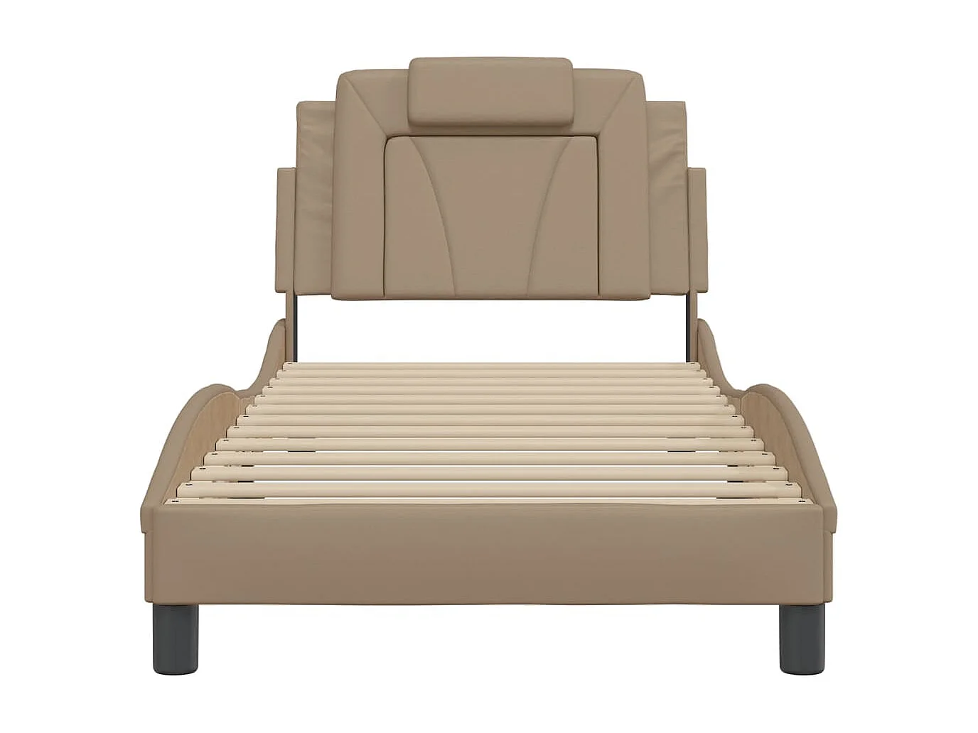 Cadre de lit avec tête de lit Cappuccino 90x190 Similicuir