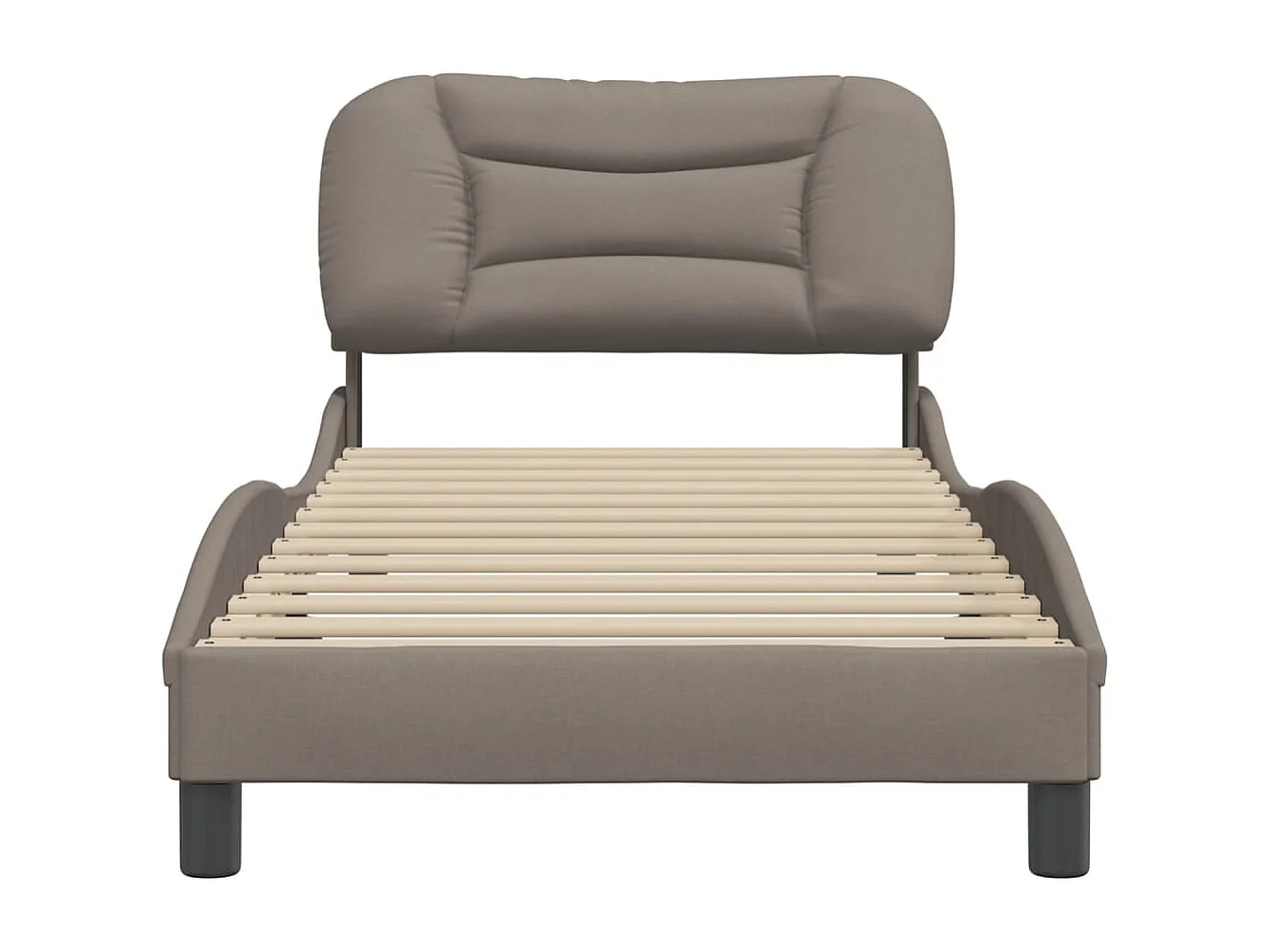 Cadre de lit avec tête de lit Taupe 80x200 Tissu