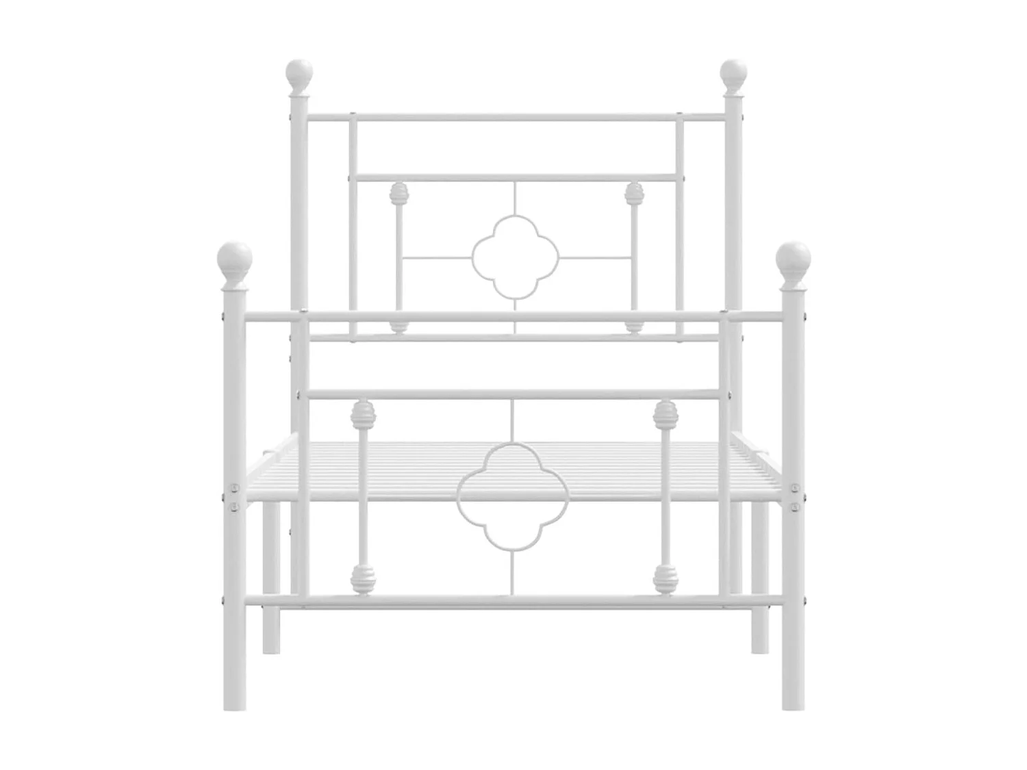 Cadre de lit métal avec tête de lit-pied de lit blanc 80x200