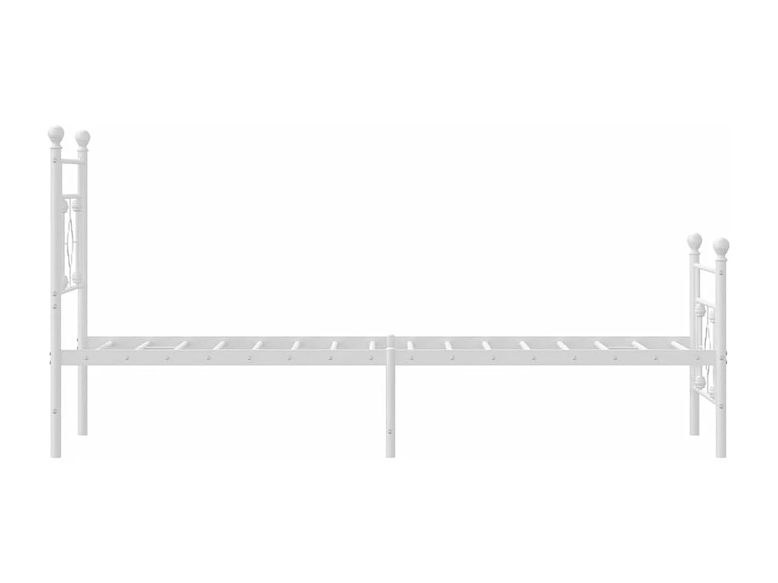 Cadre de lit métal avec tête de lit-pied de lit blanc 80x200
