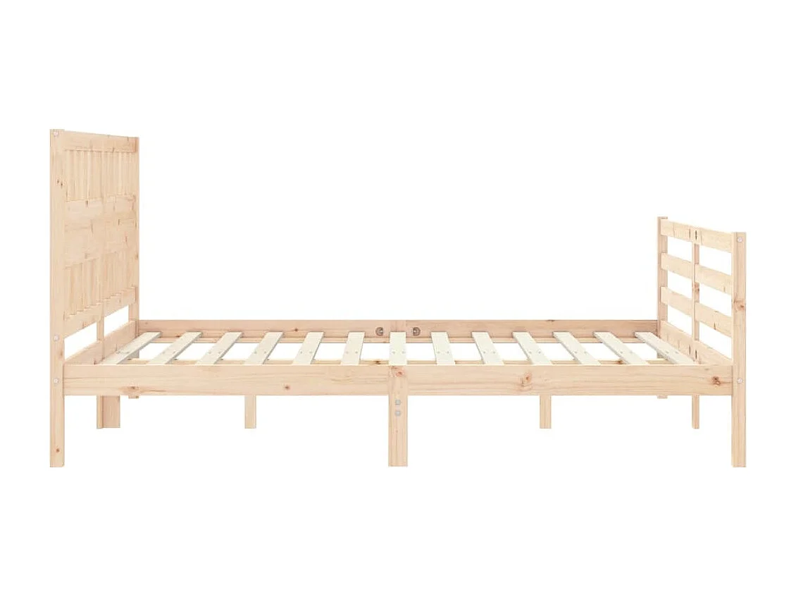 Cadre de lit avec tête de lit 160x200 bois massif