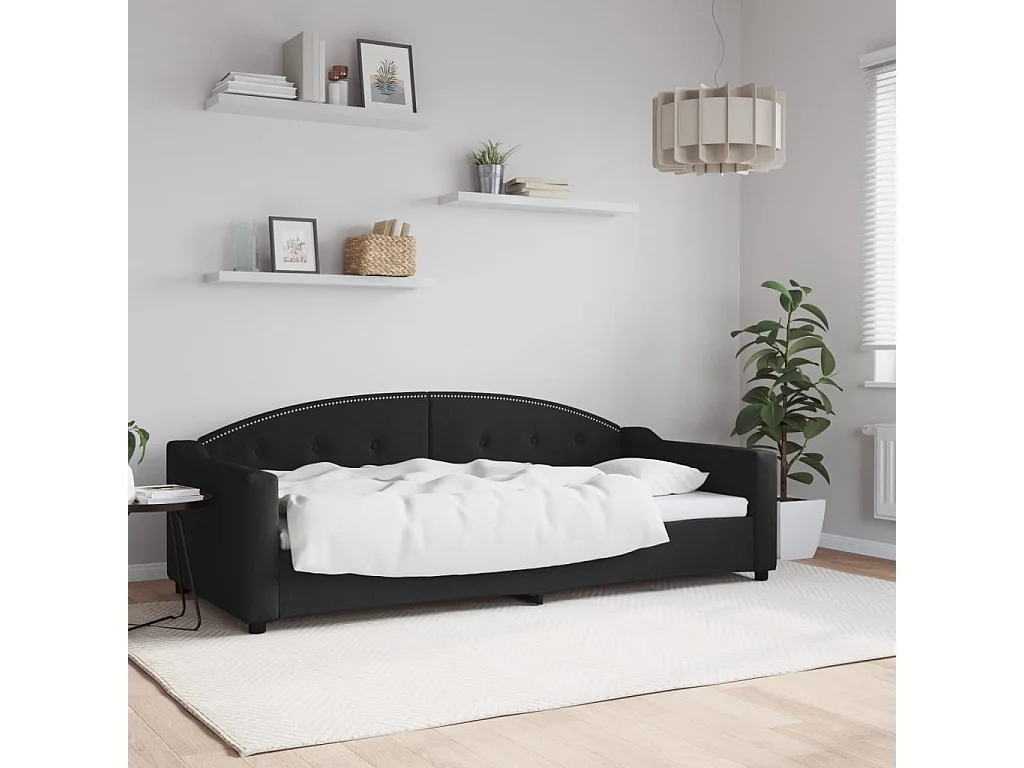 Lit de repos noir 90x200 tissu
