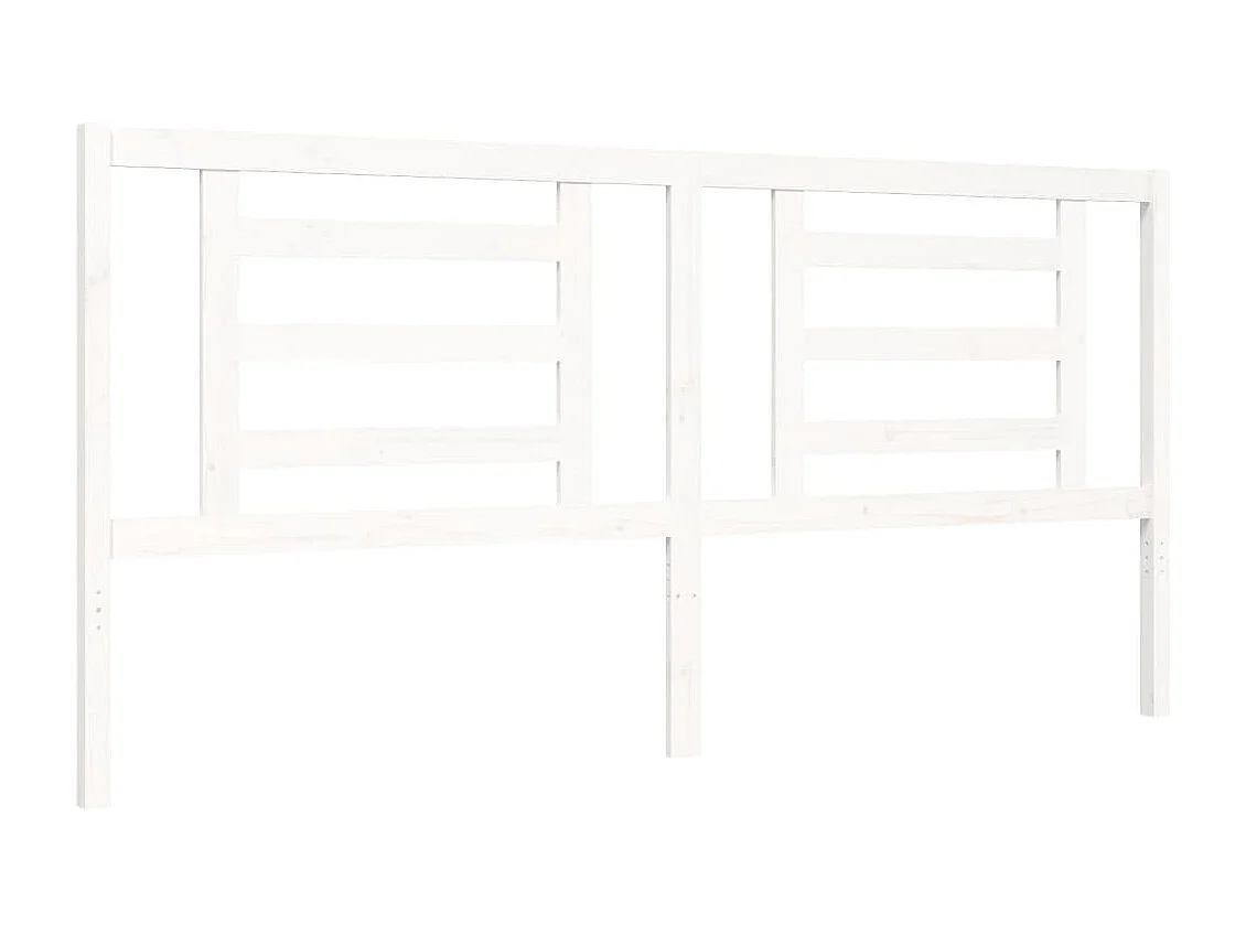 Cadre de lit avec tête de lit blanc 200x200 bois massif