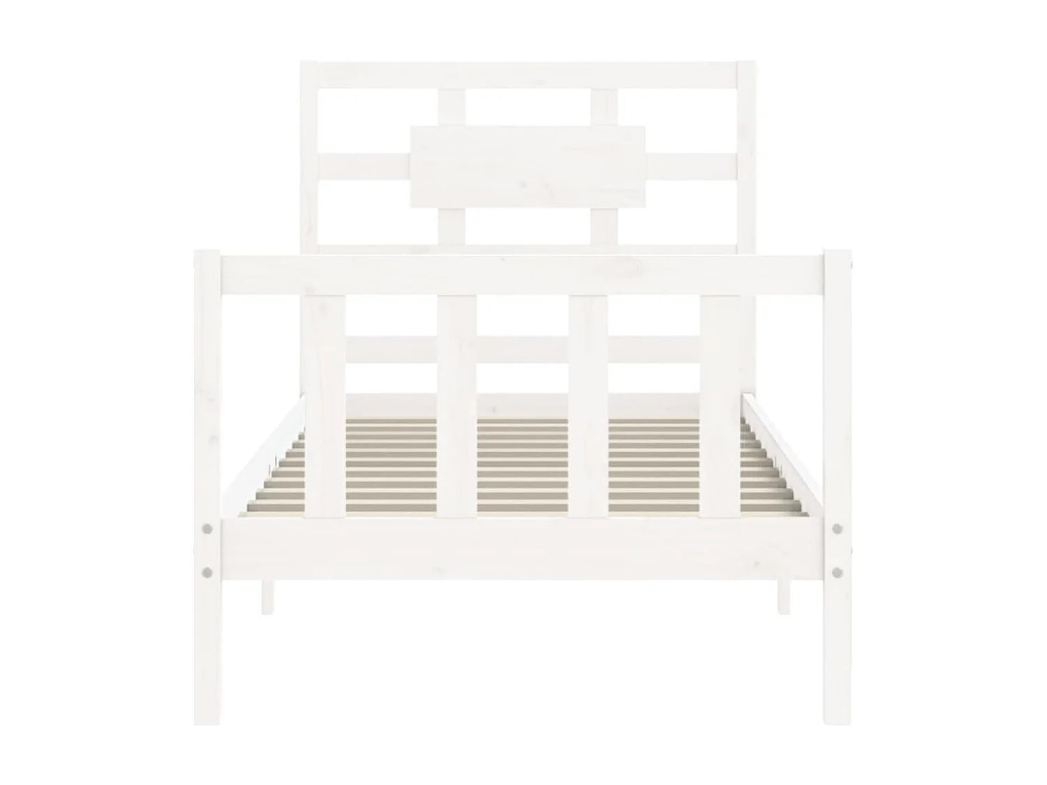 Cadre de lit avec tête de lit blanc 90x200 bois massif