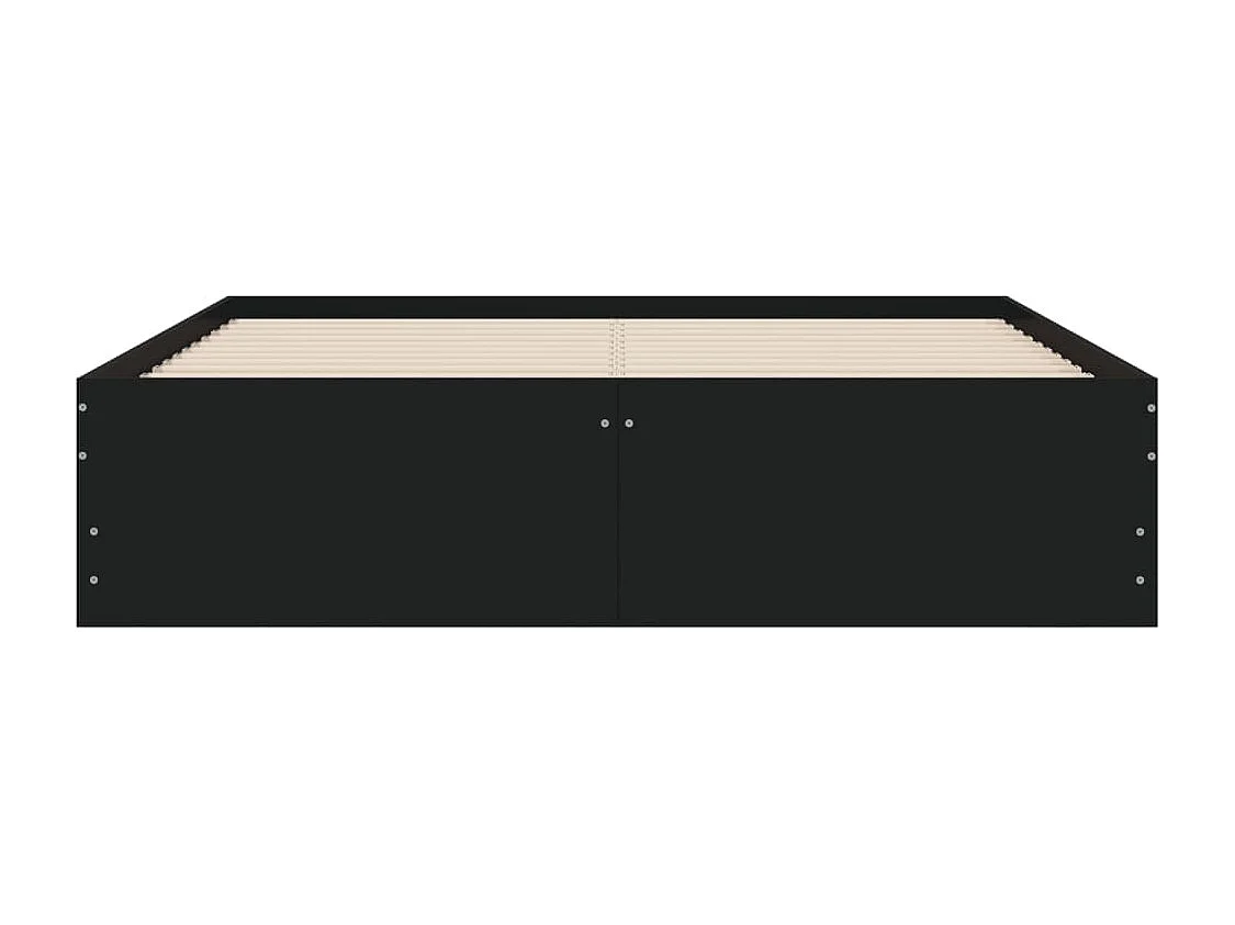 Cadre de lit avec tiroirs noir 135x190 bois d'ingénierie