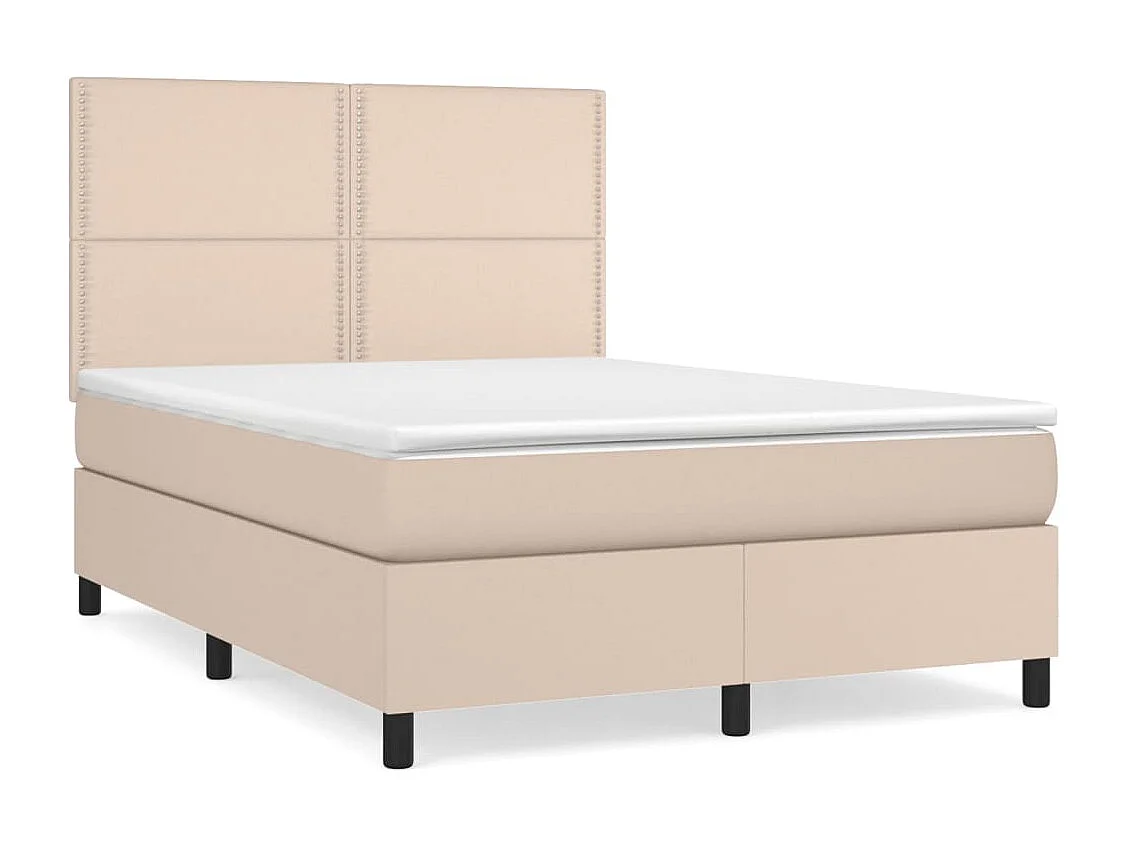 Sommier à lattes de lit avec matelas Cappuccino 140x190
