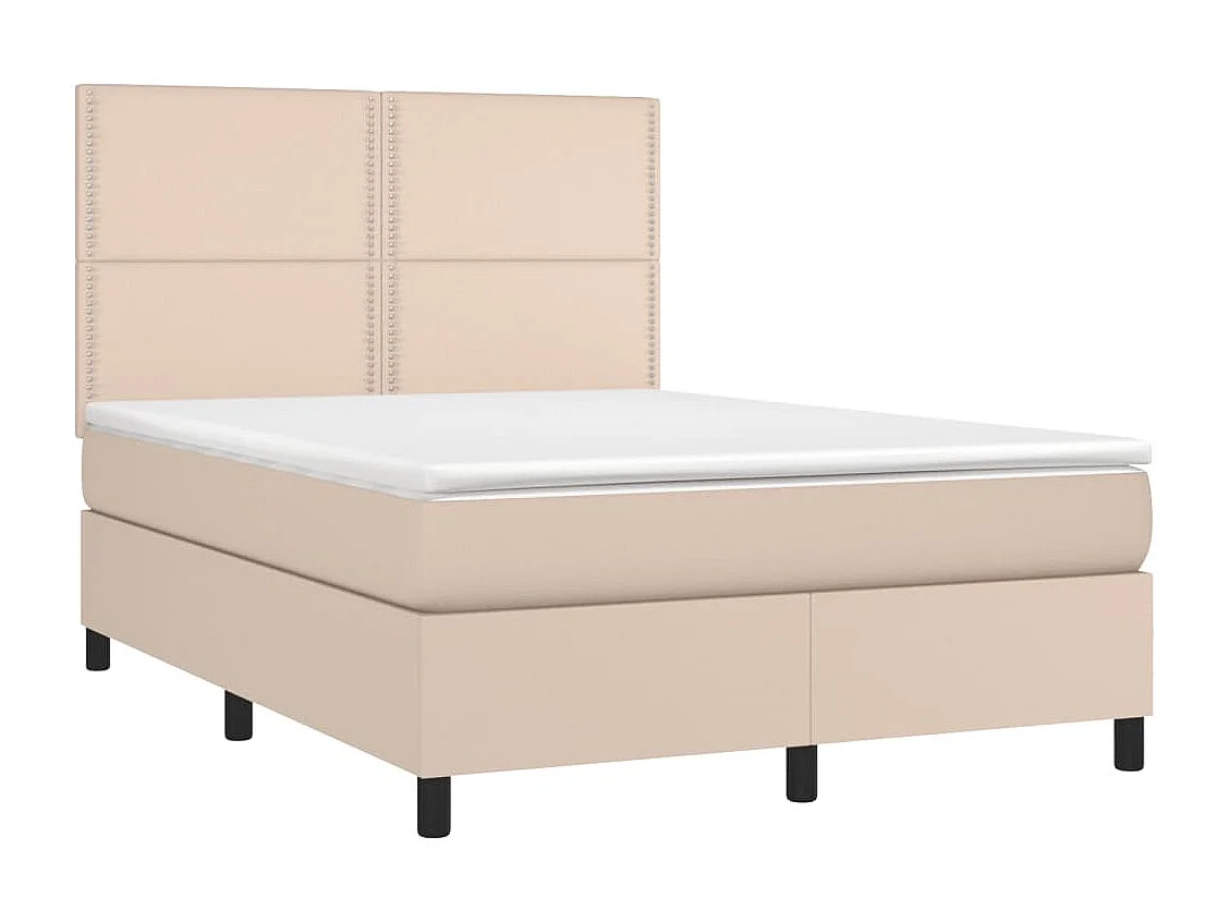 Sommier à lattes de lit avec matelas Cappuccino 140x190