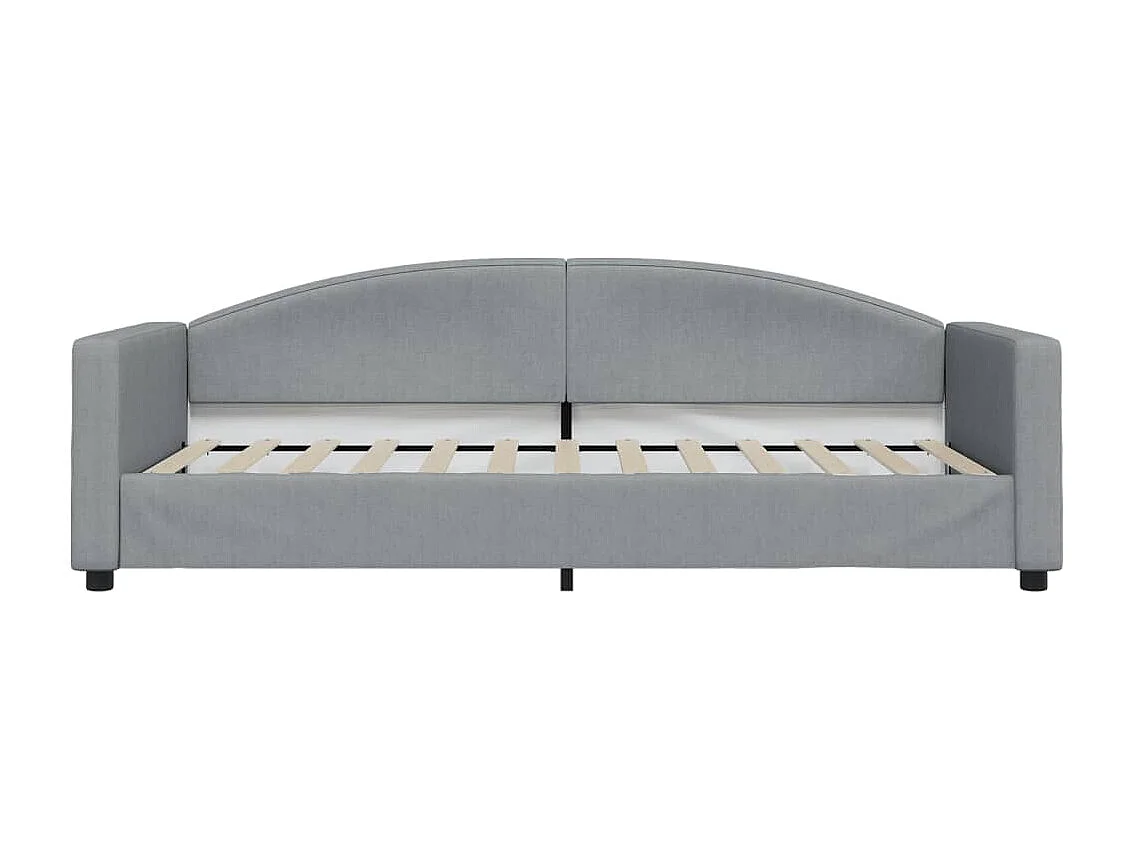 Lit de jour avec matelas gris clair 90x200 tissu
