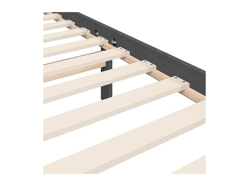 Cadre de lit avec tête de lit gris 140x190 bois massif