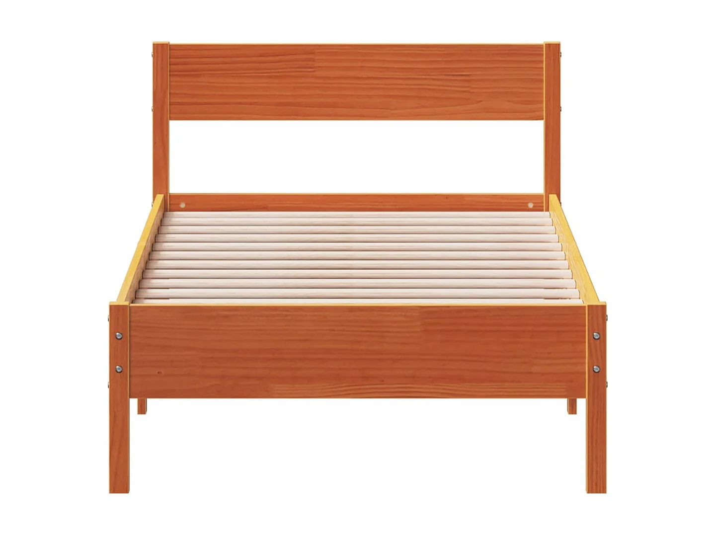 Cadre de lit avec tête de lit marron 90x200 bois de pin