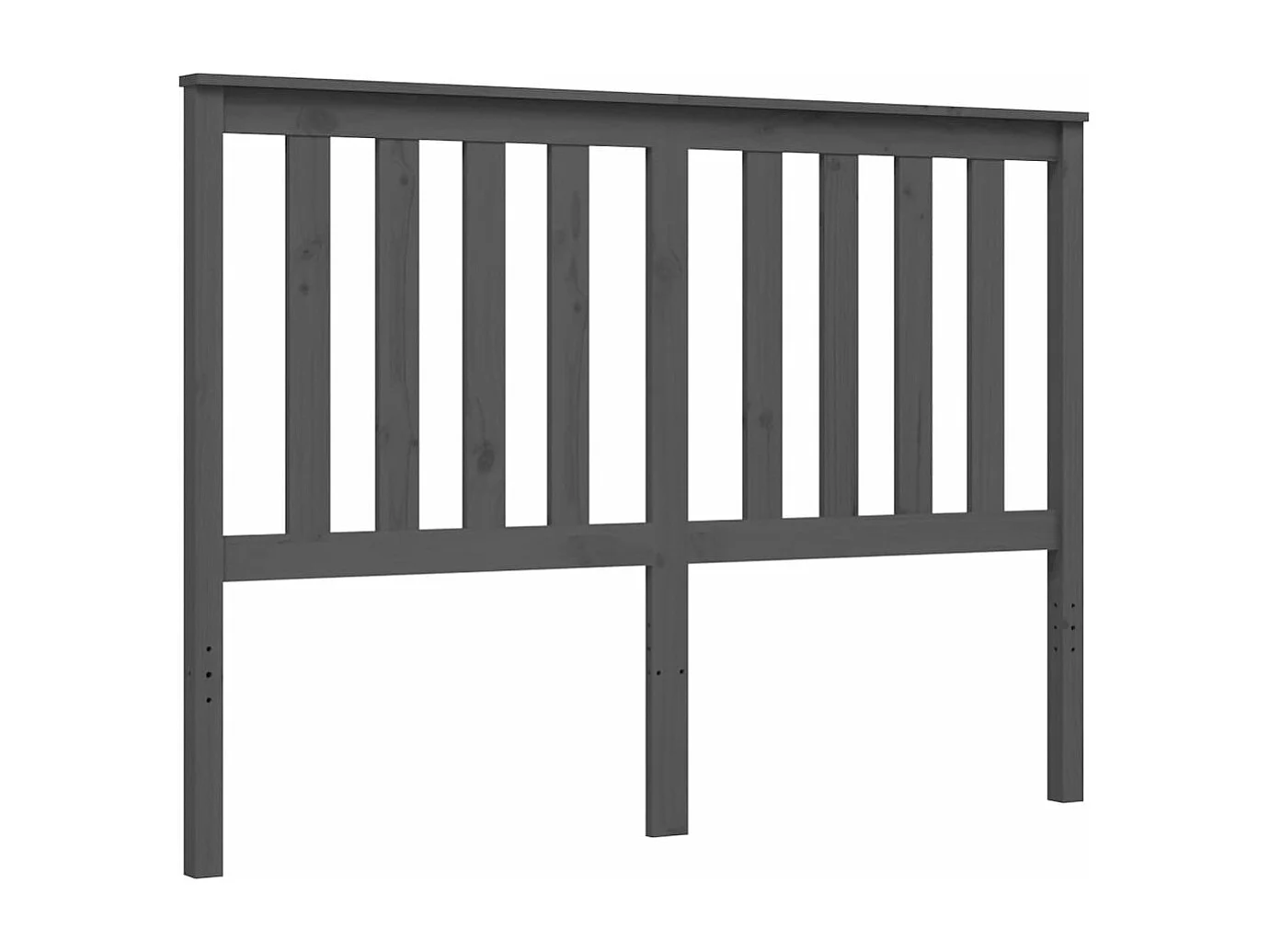 Cadre de lit avec tête de lit gris 140x190 bois massif